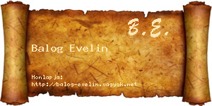 Balog Evelin névjegykártya